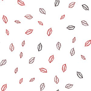 暗红色矢量无缝抽象背景与叶子。 全新的彩色插图，模糊风格与叶子。 名片网站模板。