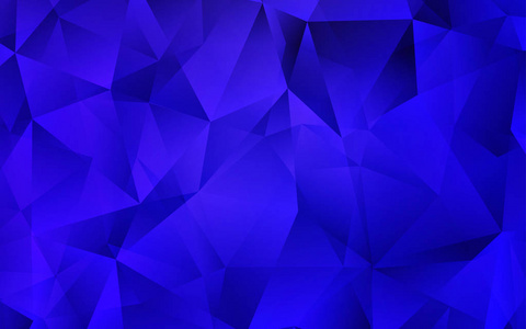 深蓝色矢量模板与晶体三角形。 带有三角形的抽象风格的装饰设计。 广告图案。
