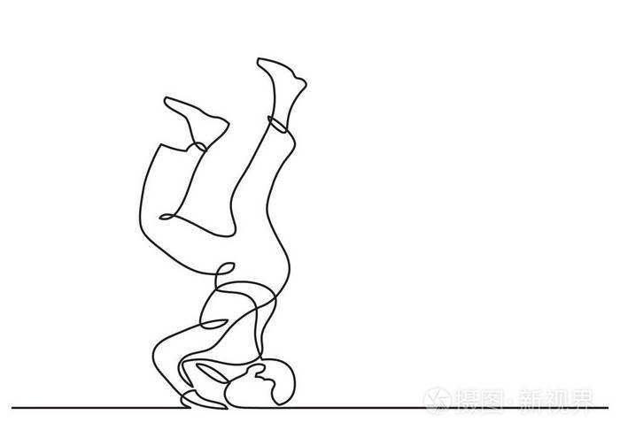 地板上倒下的人的连续线图插画-正版商用图片14nvs3-摄图新视界