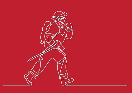 消防员剪影图片