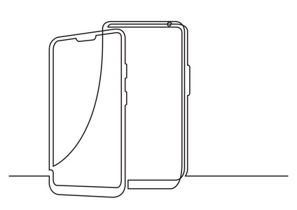 孤立矢量物体连续线绘制两种现代手机