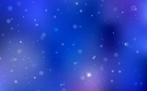 浅蓝色矢量图案与圣诞雪花. 现代几何抽象插图与冰晶.