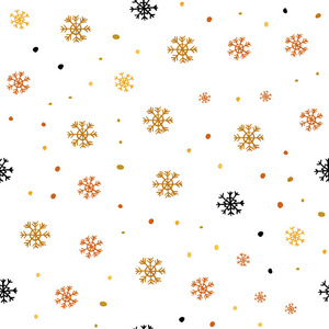 浅橙色矢量无缝图案与圣诞雪花。 雪花的现代几何抽象插图。 窗帘窗帘设计图案。