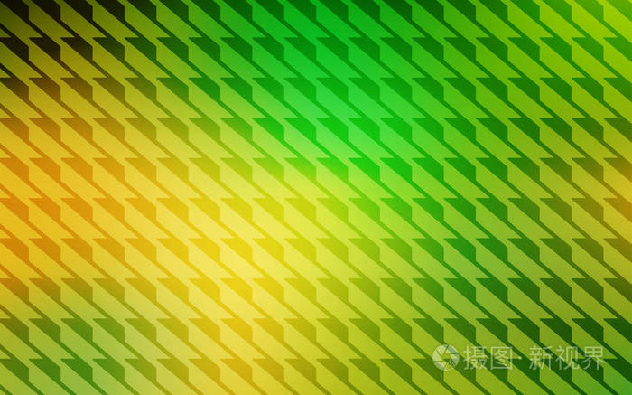 浅绿色黄色矢量背景与直线闪耀的彩色插图与锋利的条纹你的网站的模式