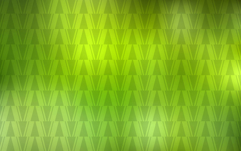 浅绿色黄色矢量布局与线条三角形。 抽象梯度插图与三角形线。 海报横幅的最佳设计。