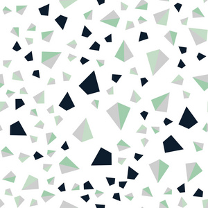 浅蓝绿色矢量无缝等距图案与多边形风格。 带有三角形形状的闪光抽象插图。 时尚面料壁纸的图案。