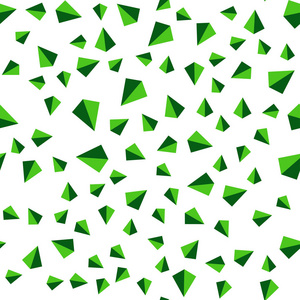 深绿色矢量无缝等距背景与三角形。 带有三角形的抽象梯度插图。 纺织品壁纸设计。