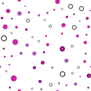 浅紫色粉红色矢量无缝纹理与磁盘。 闪烁的抽象插图与模糊的雨滴。 名片网站模板。
