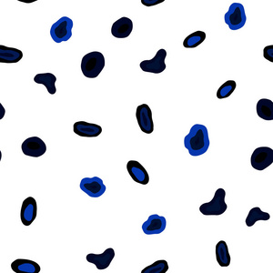 深蓝色矢量无缝覆盖斑点。 模糊的气泡在抽象的背景上与彩色梯度。 时尚面料壁纸的图案。