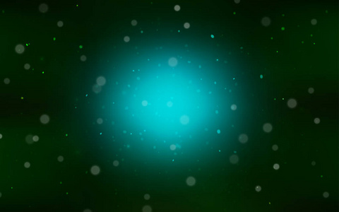 深绿色矢量背景与圣诞雪花。 雪在模糊的抽象背景上有梯度。 模板可以用作新年背景。