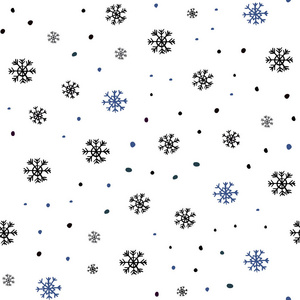 深蓝色矢量无缝背景与圣诞雪花。 雪花的现代几何抽象插图。 纺织品壁纸设计。