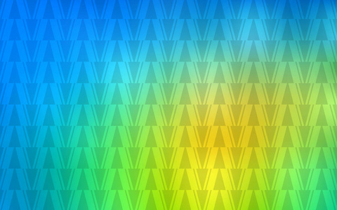 浅蓝绿色矢量背景与三角形线. 带有三角形形状的闪光抽象插图.