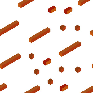 浅橙色矢量无缝等距布局与线条矩形。 带有矩形的抽象梯度插图。 窗帘窗帘的纹理。