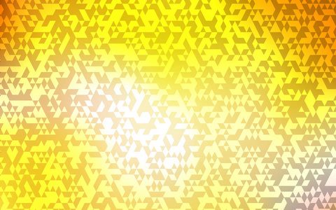 暗黄色矢量背景与三角形。 插图与一组彩色三角形。 模板可以用作背景。