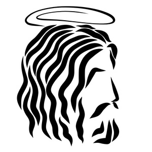 耶稣头圣主主耶稣头像黑色轮廓照片