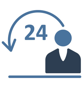 二十四七全服务隔离矢量图标,可以很容易地编辑或修改.照片