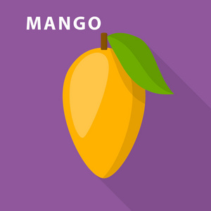 芒果图标，平面样式