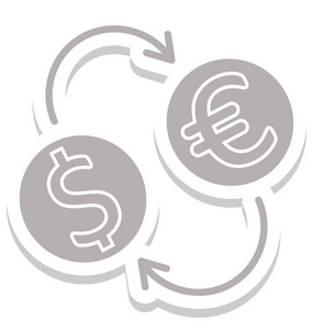 货币兑换隔离向量图标，可以很容易地编辑或修改。