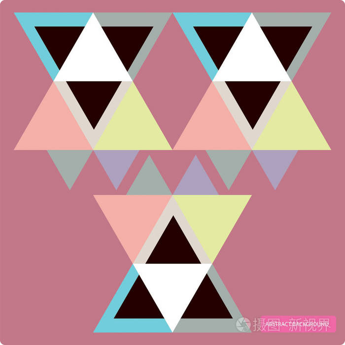 矢量图案与彩色几何形状三角形线.彩色背景无缝背景图案复古风格横幅.