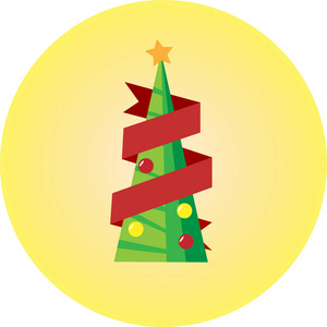 绿色圣诞树标志，简易图标