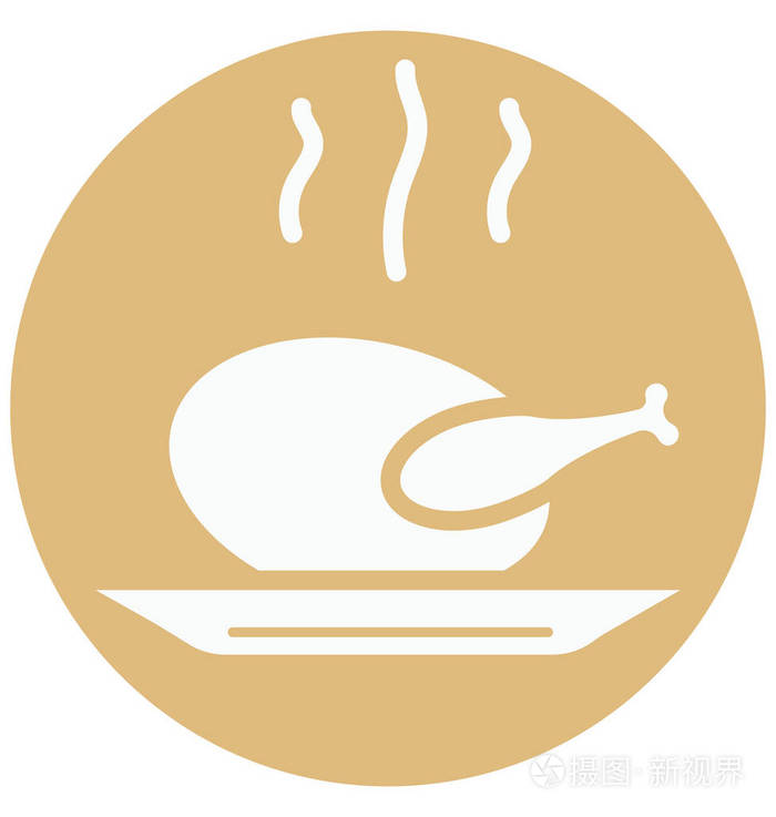 烤隔离矢量图标可以很容易地编辑或修改