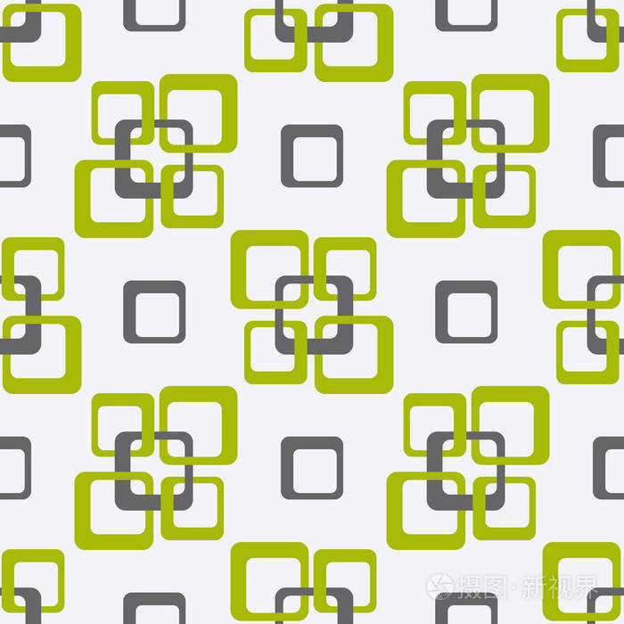 从重复的大和小方格的无缝样品. 圆形方形瓷砖图案背景.