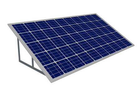 白底太阳能电池板工业插图，三维插图