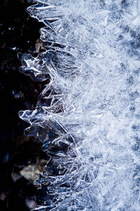冰晶的冰冻水位细节