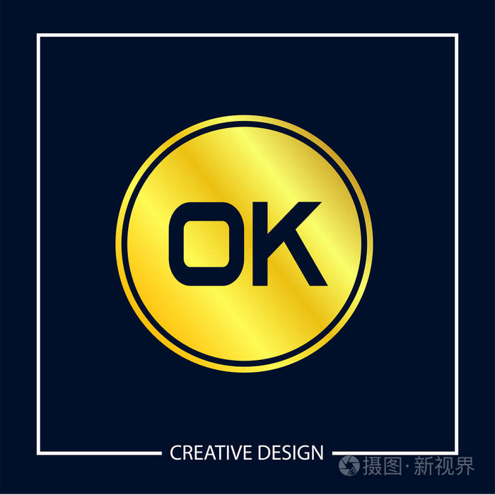 初始字母ok标志模板设计