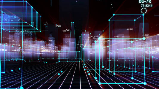 从信息空间的网络空间信息存储中的数据中呈现抽象的技术数字城市照片