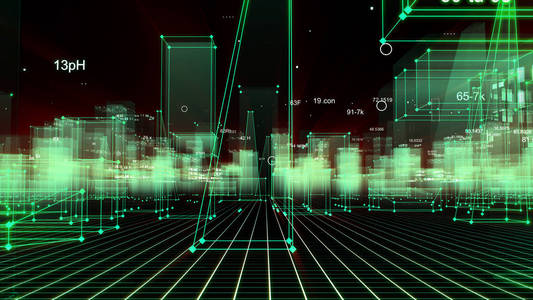 从信息空间的网络空间信息存储中的数据中呈现抽象的技术数字城市