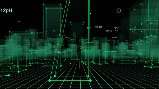 从信息空间的网络空间信息存储中的数据中呈现抽象的技术数字城市