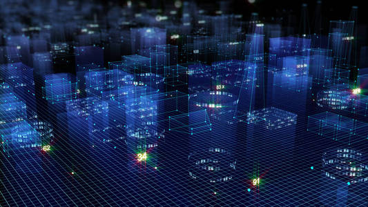 从信息空间的网络空间信息存储中的数据中呈现抽象的技术数字城市