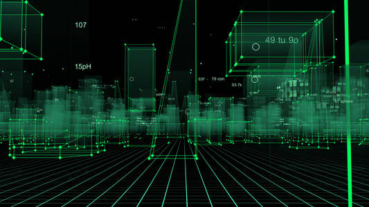 从信息空间的网络空间信息存储中的数据中呈现抽象的技术数字城市