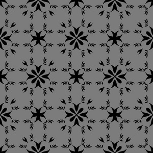 黑色和灰色的图形与花哨的元素。 精细结构壁纸表面形式。瓷砖主题。