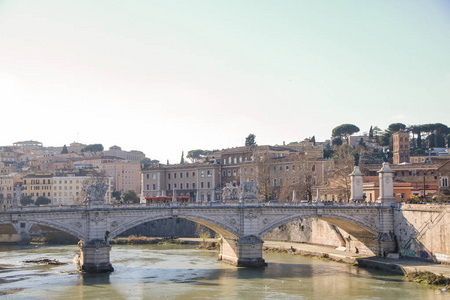 Angelo bridge in Rome, Italy