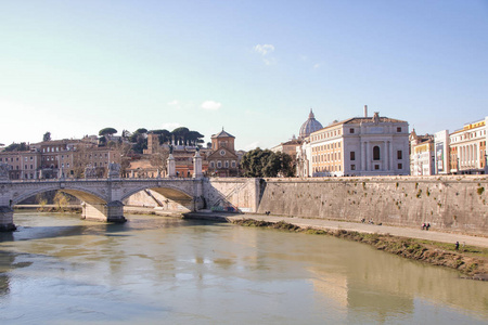 Angelo bridge in Rome, Italy