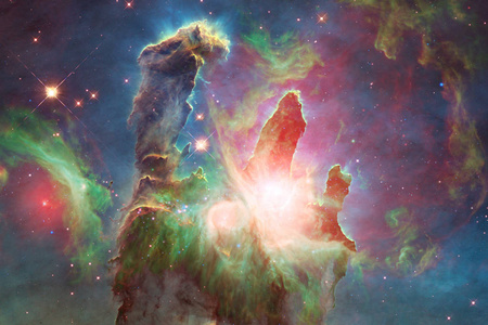宇宙艺术科幻壁纸. 这幅图像的元素由美国宇航局提供.照片