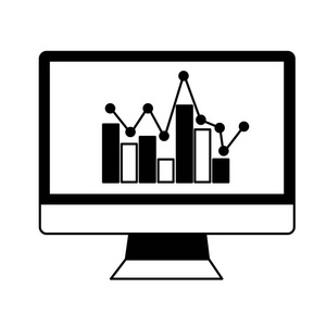 计算机图表统计业务报表矢量图照片
