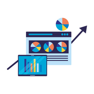 移动图表统计网站搜索引擎优化矢量图