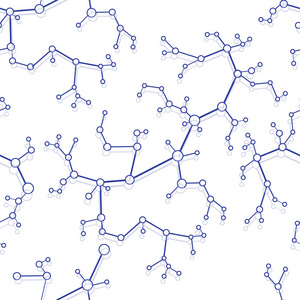 具有分子和通信结构的无缝图案。科学概念。医学，化学，科学背景..