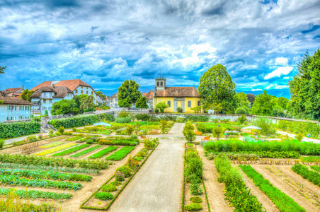 瑞士Nyo市的Prangins城堡和周边花园