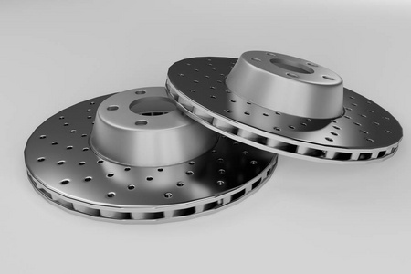 汽车汽车零部件, 白色背景的刹车盘照片