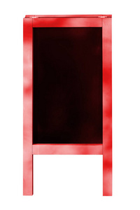 白底红框的黑板画架