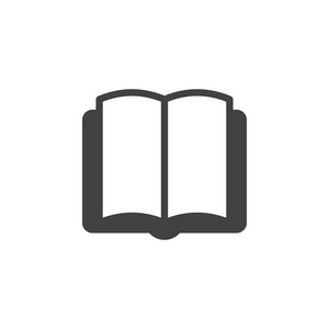 书籍图标矢量填充平面标志固体象形文字隔离在白色上。 符号标志标志插图