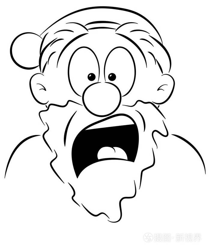 一幅震惊的圣诞老人肖像的矢量插图插画-正版商用图片14pz6z-摄图新