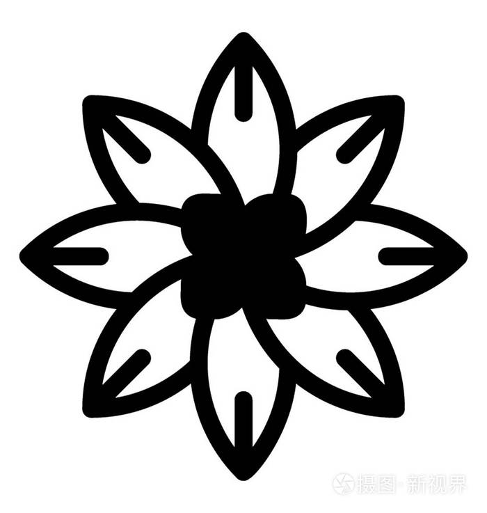 百合花固体矢量花装饰