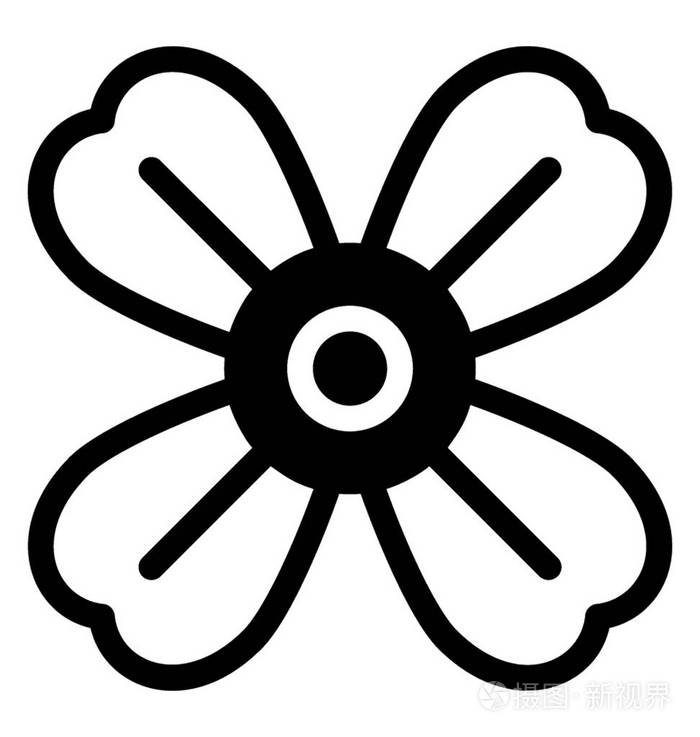 四瓣花的立体图标设计插画-正版商用图片14q0mi-摄图新视界