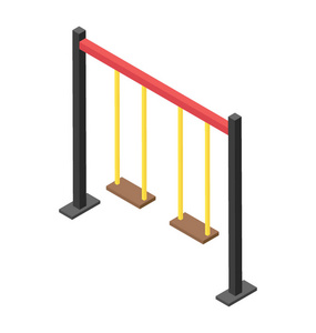 儿童秋千等距平面图标图片