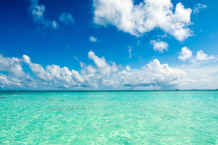 美丽的风景，清澈的绿松石印度洋，马尔代夫群岛